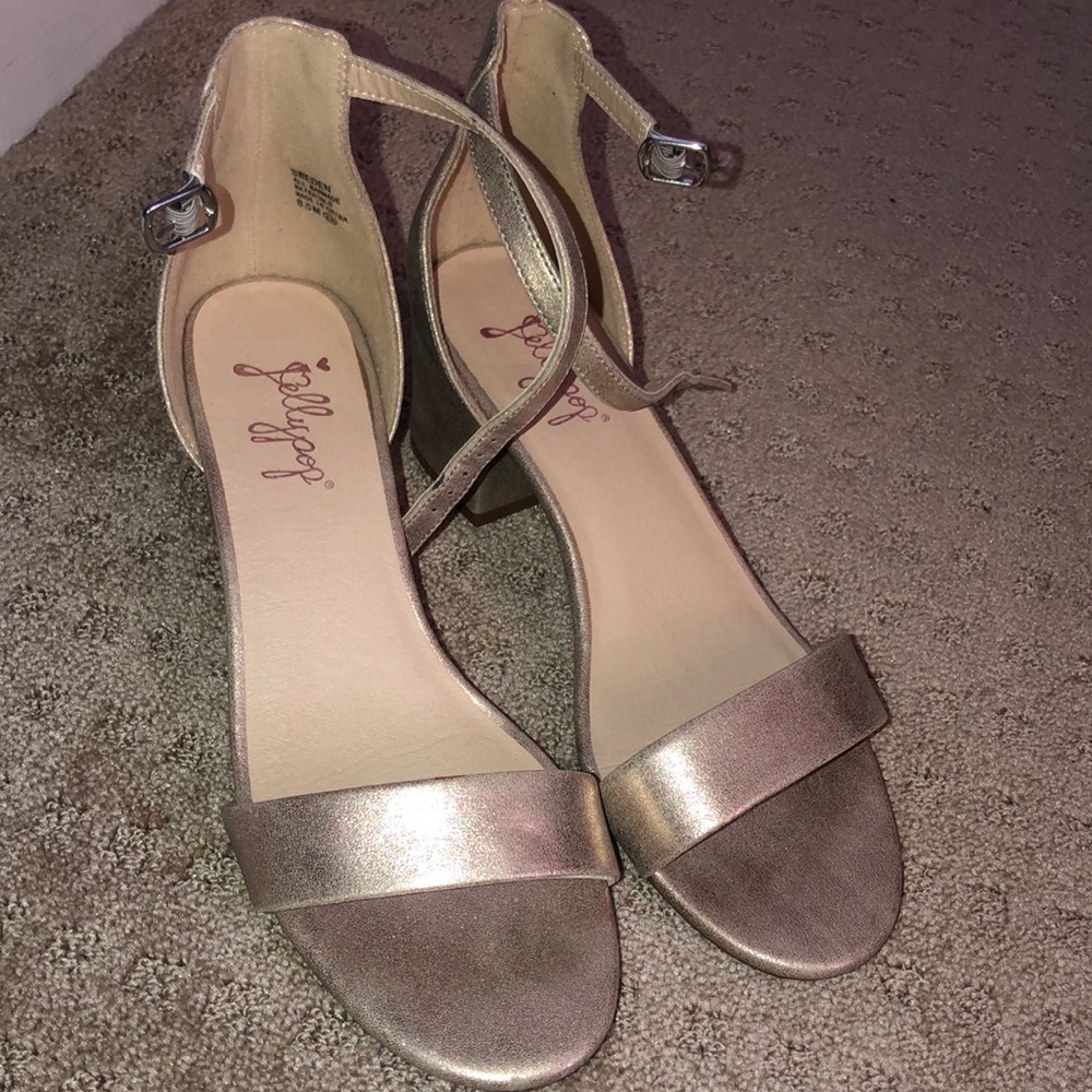 Gold kitten heels